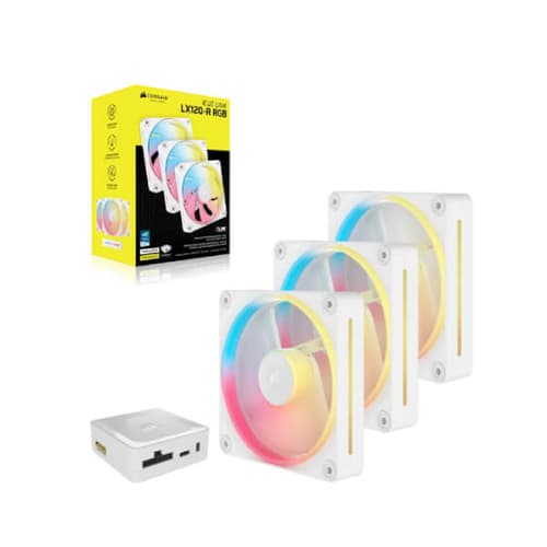 CORSAIR iCUE LINK LX120-R RGB Cabinet Fan – White (Triple Pack)